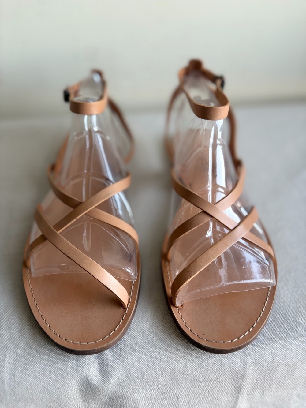 Madewell Tan Leather Strappy Ankle Sandals